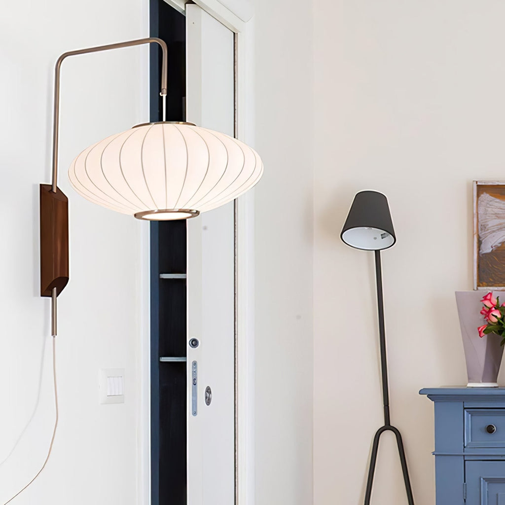 Retro Silk and Walnut Wall Light With Warm LED Glow — Halden Lighting