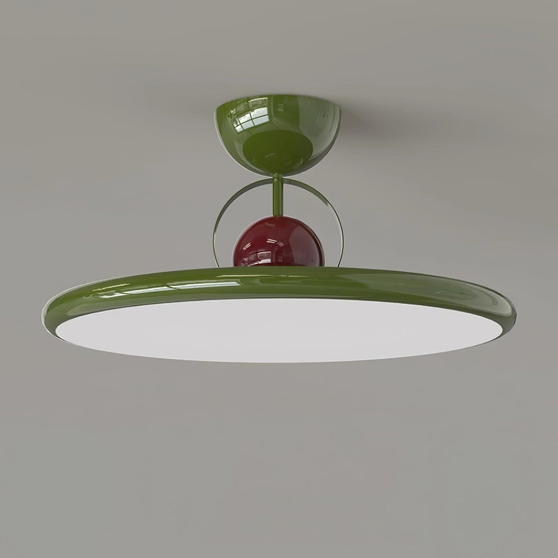 Modern Metal Semi-Flush Ceiling Light With Tri-Colour Dimming — Halden Lighting