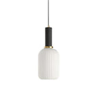 Modern Glass Pendant Light With Warm LED Glow in White — Halden Lighting