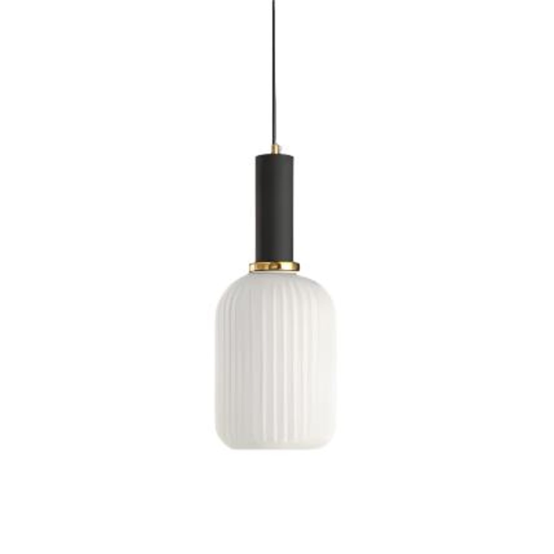 Modern Glass Pendant Light With Warm LED Glow in White — Halden Lighting