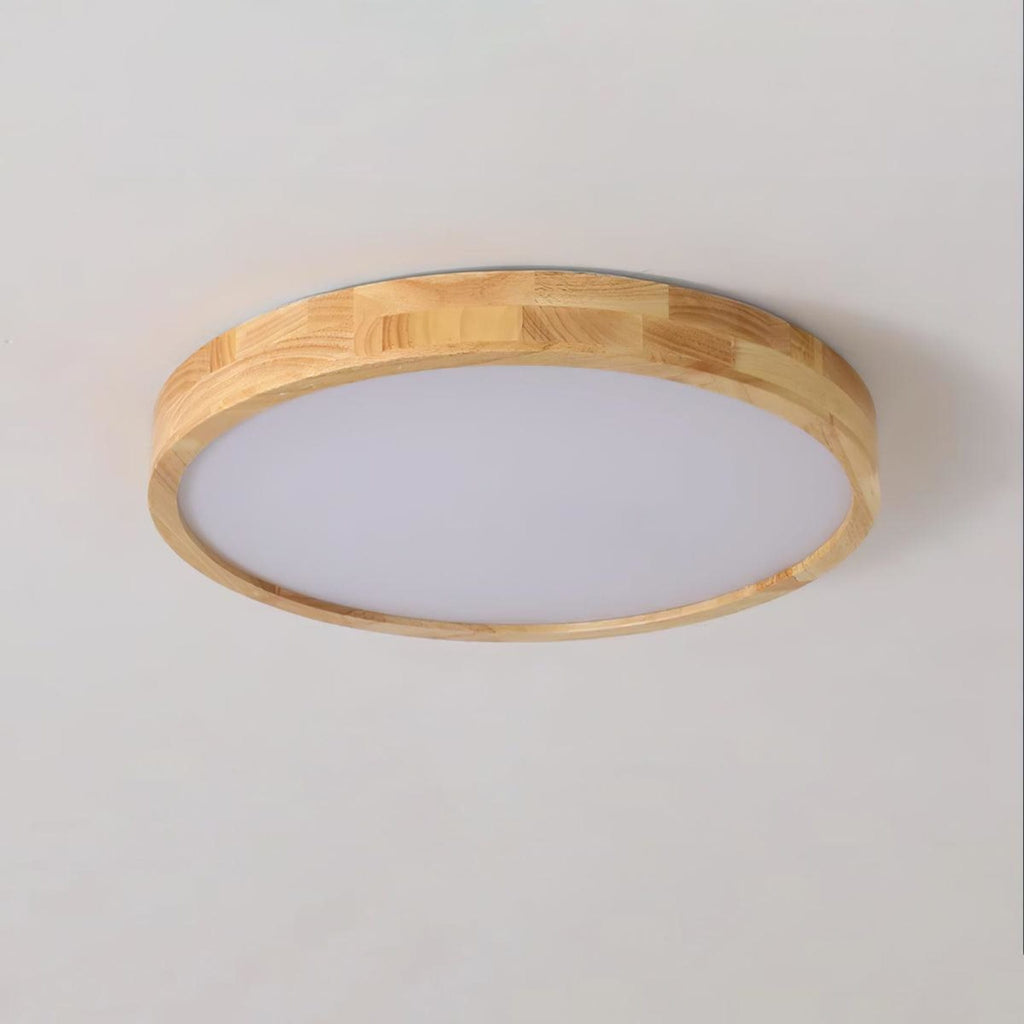Scandinavian Wood Flush Mount Ceiling Light With Slim Profile — Halden Lighting