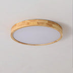 Scandinavian Wood Flush Mount Ceiling Light With Slim Profile — Halden Lighting