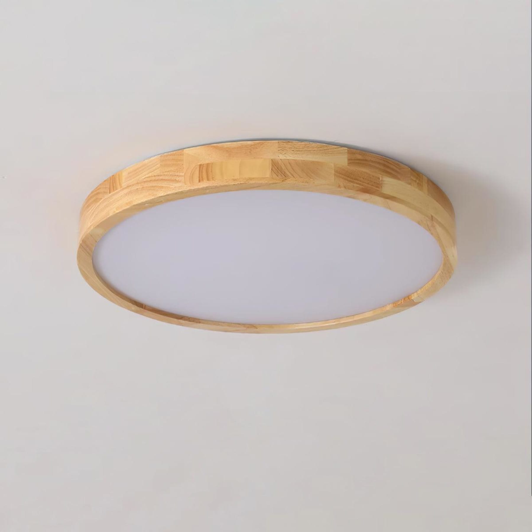 Scandinavian Wood Flush Mount Ceiling Light With Slim Profile — Halden Lighting