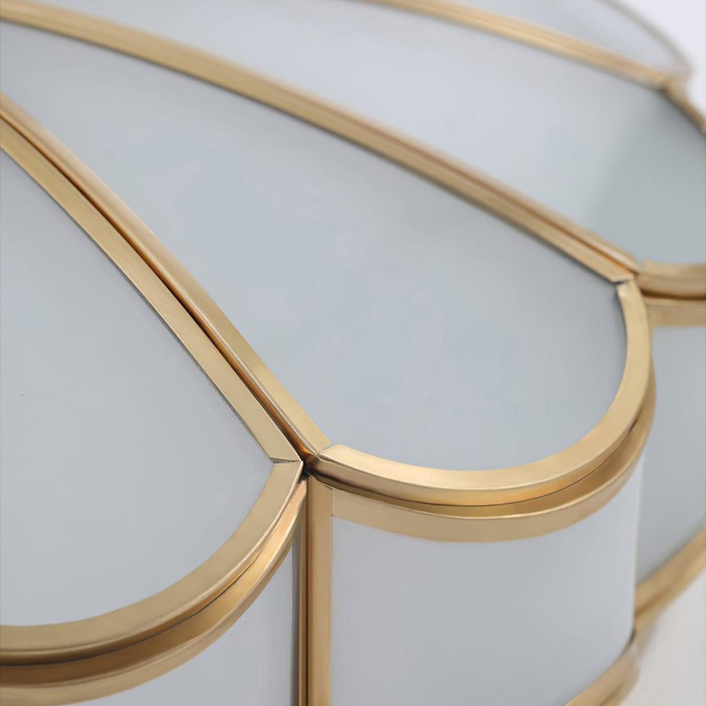 Traditional Brass Flush Mount Ceiling Light With Cool Daylight Glow — Halden Lighting