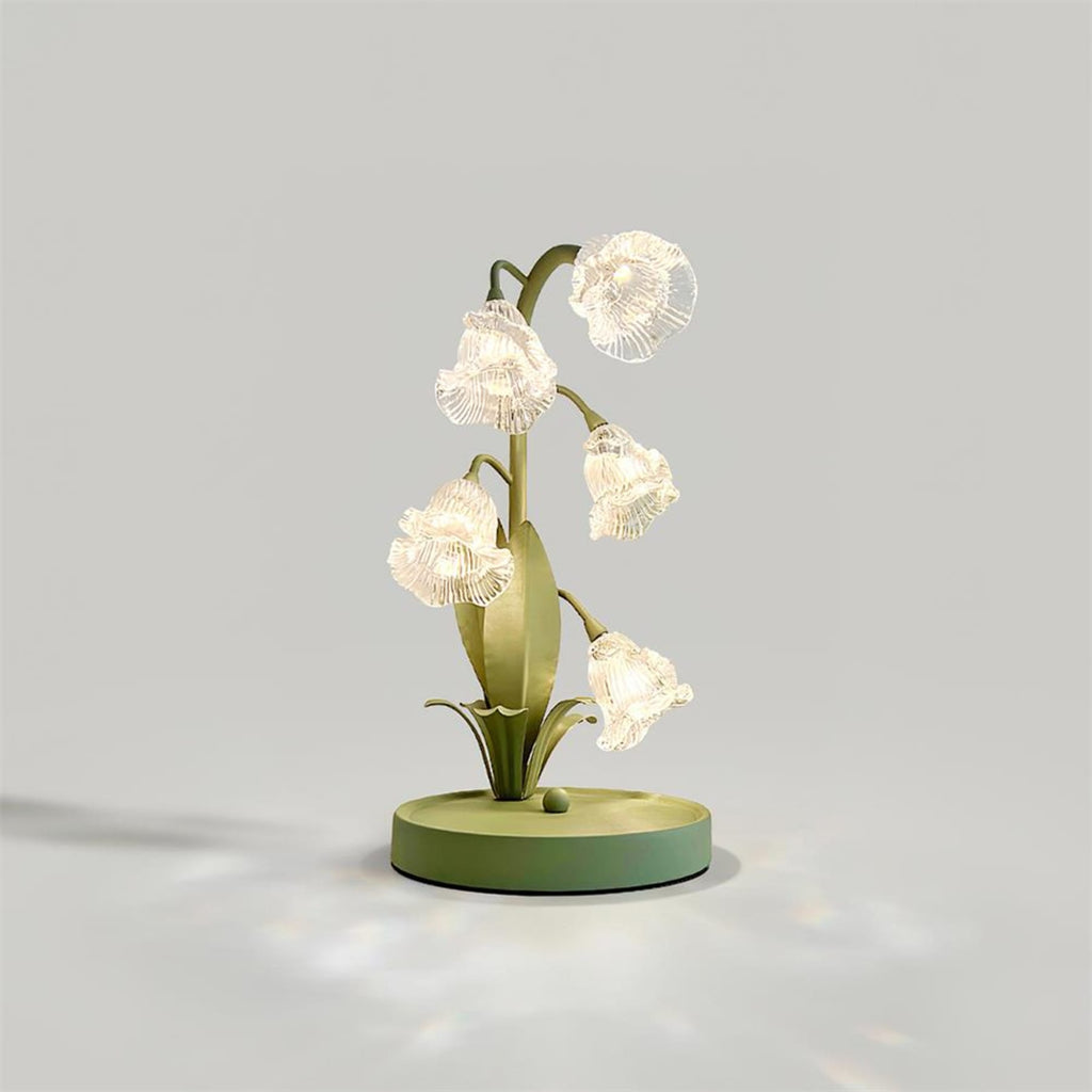 Retro Glass Table Lamp With Warm LED Glow in Model B: Ø18 x 37 cm (Ø7" x 14.5") — Halden Lighting