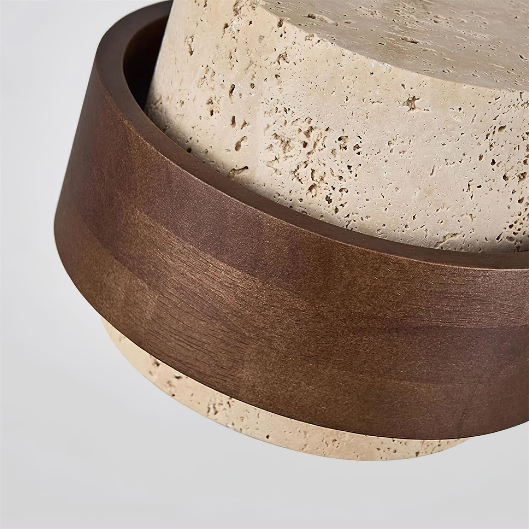 Modern Travertine And Wood Pendant Light For Dining Room — Halden Lighting