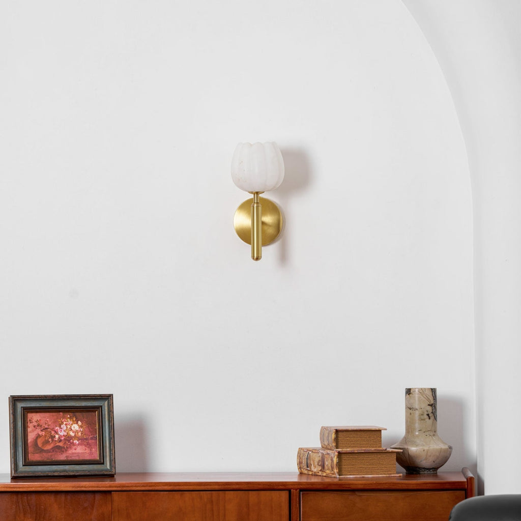 Modern Metal Wall Light With Integrated LED for Living Room — Halden Lighting