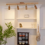 Modern Linear Walnut Wood Ceiling Light for Living Room — Halden Lighting