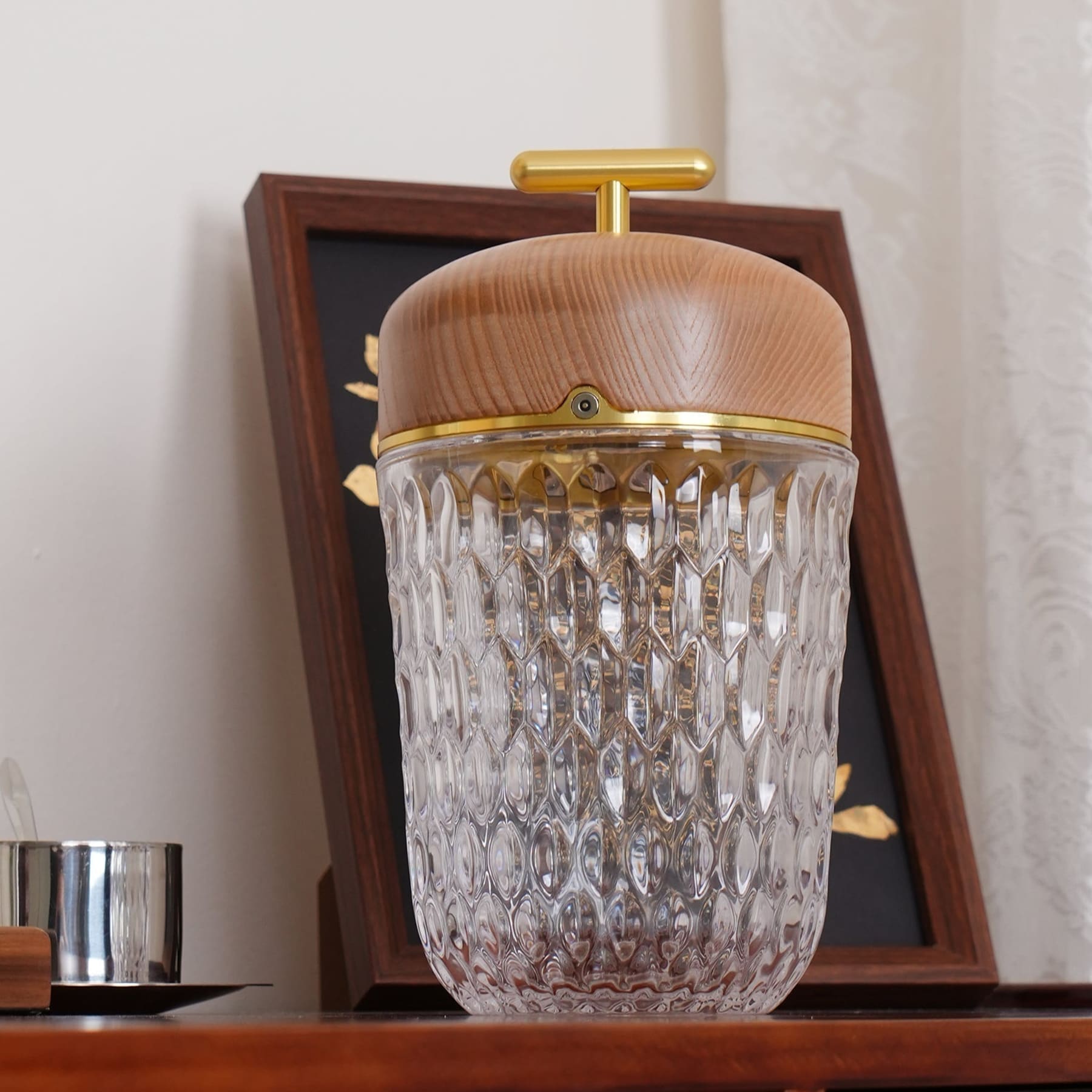 Modern Glass Table Lamp With USB Plug-In Convenience — Halden Lighting