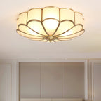 Traditional Brass Flush Mount Ceiling Light With Cool Daylight Glow — Halden Lighting