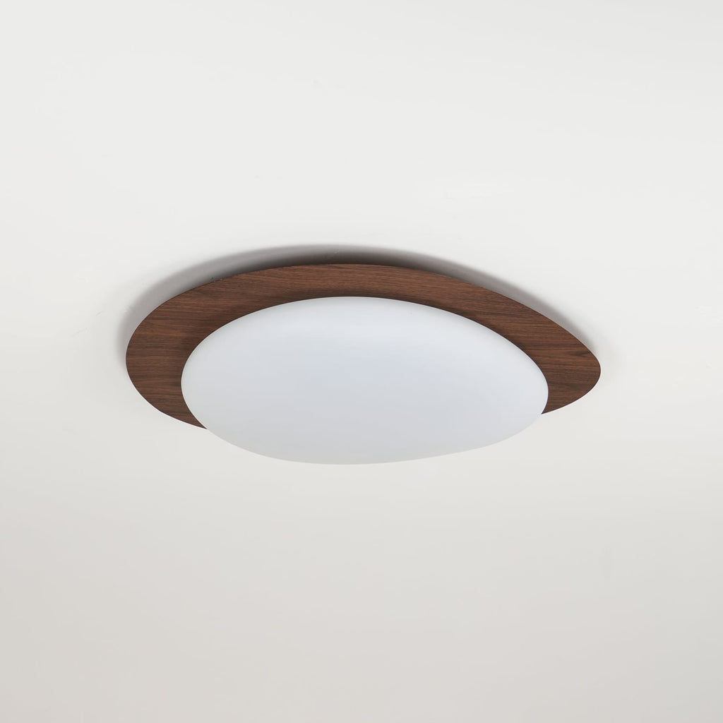 Scandinavian Wood Flush Mount Ceiling Light for Living Room — Halden Lighting