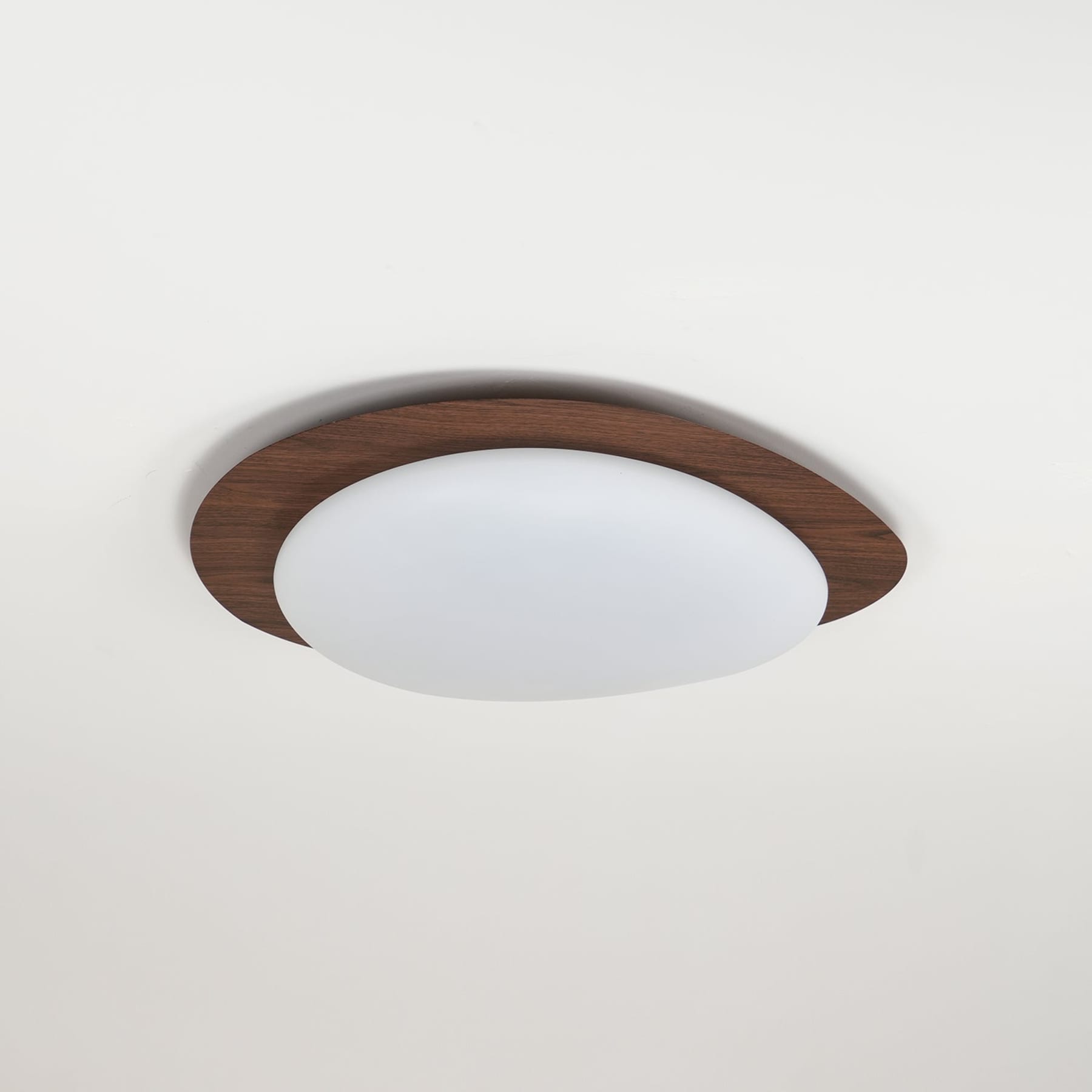 Scandinavian Wood Flush Mount Ceiling Light for Living Room — Halden Lighting