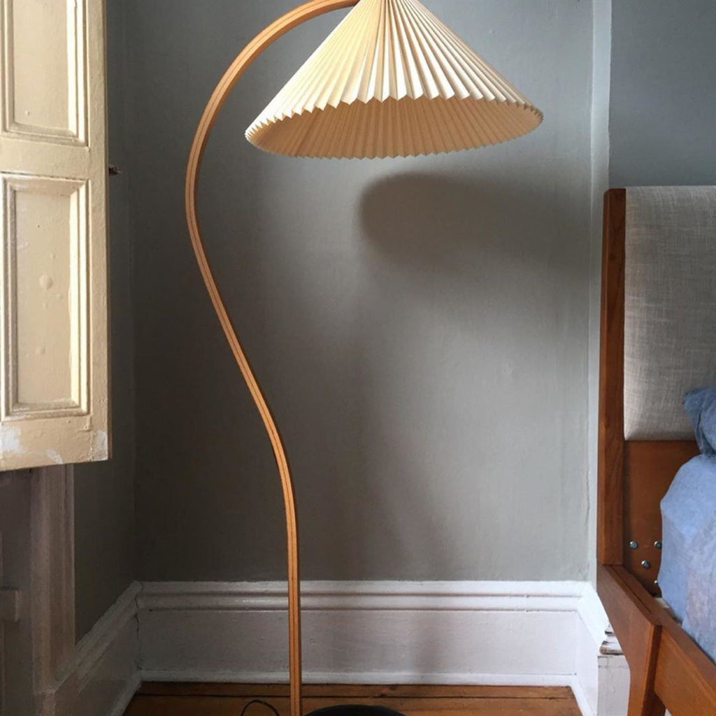 Scandinavian Wood Floor Lamp With Warm LED Glow for Living Room — Halden Lighting