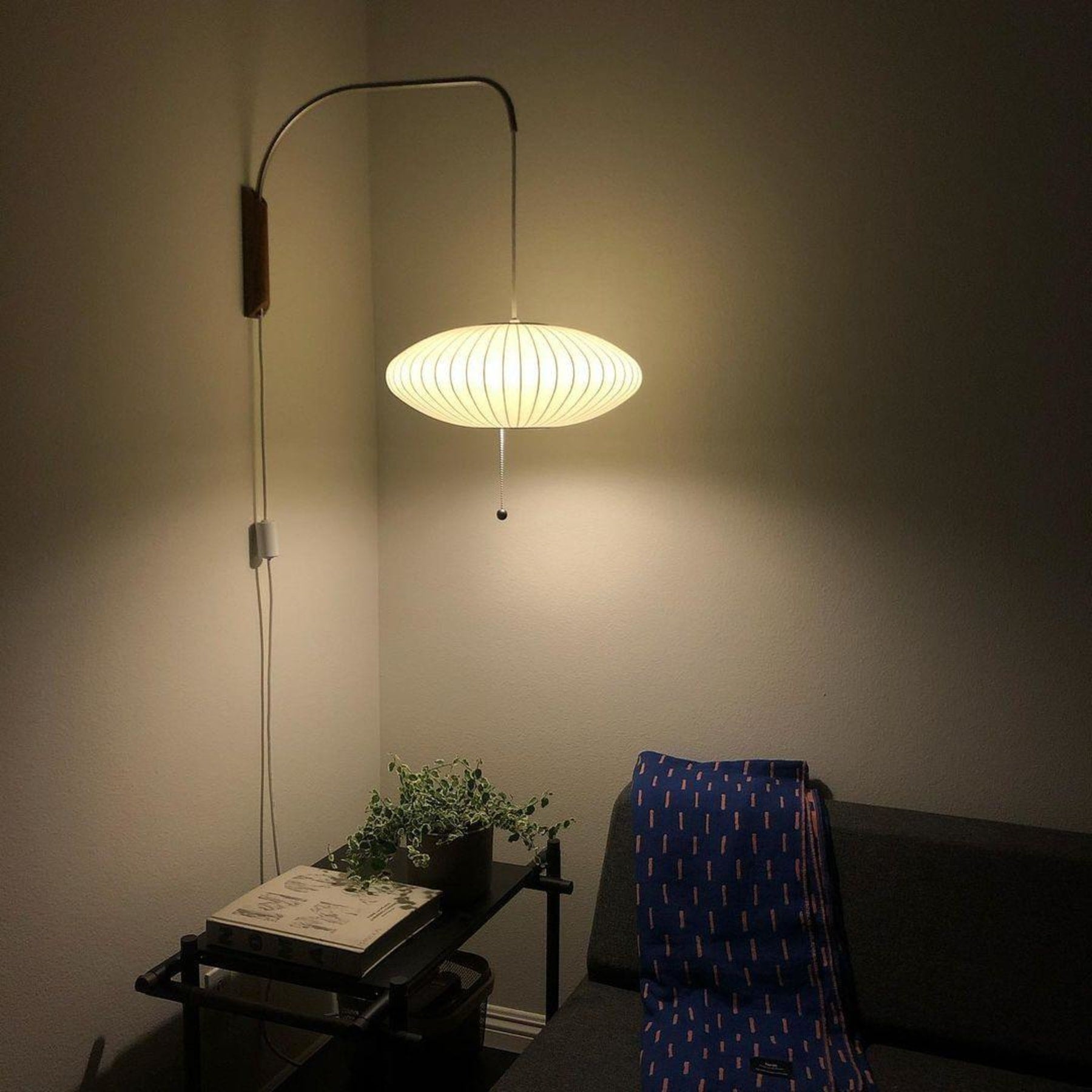 Retro Silk and Walnut Wall Light With Warm LED Glow — Halden Lighting