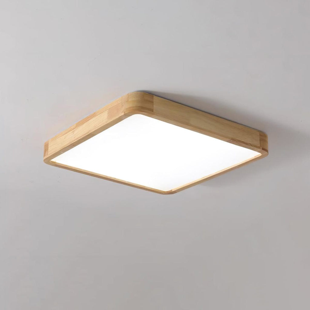 Scandinavian Wood Flush Mount Ceiling Light With Slim Profile — Halden Lighting