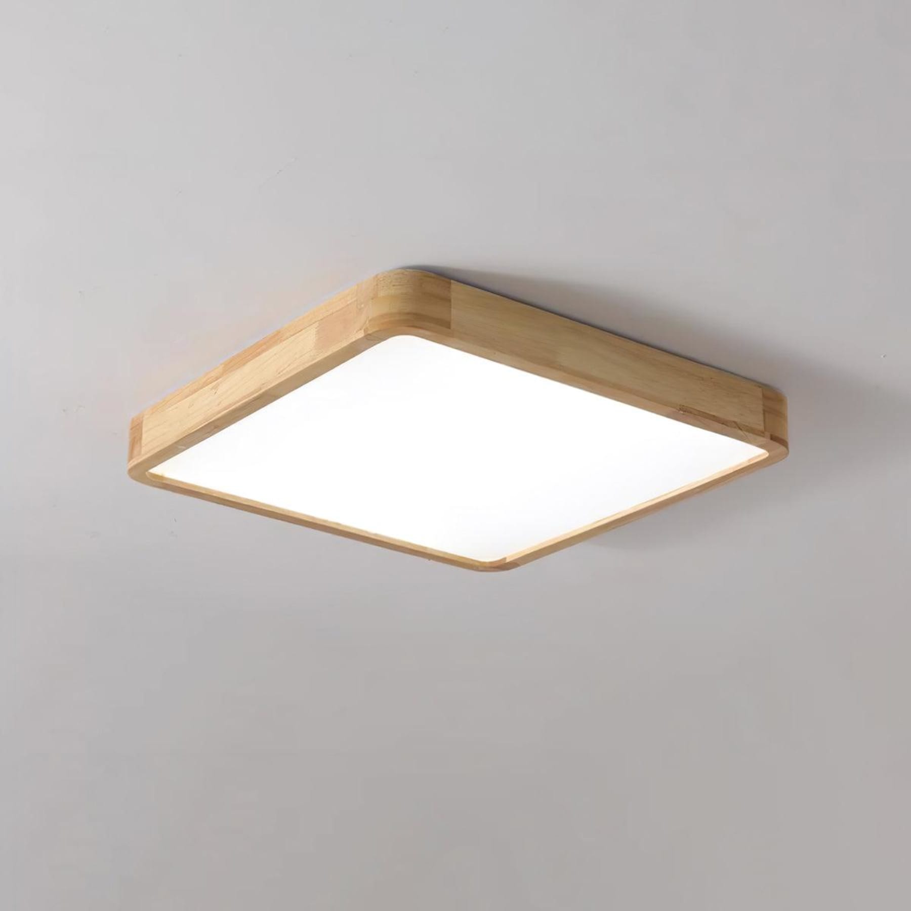 Scandinavian Wood Flush Mount Ceiling Light With Slim Profile — Halden Lighting