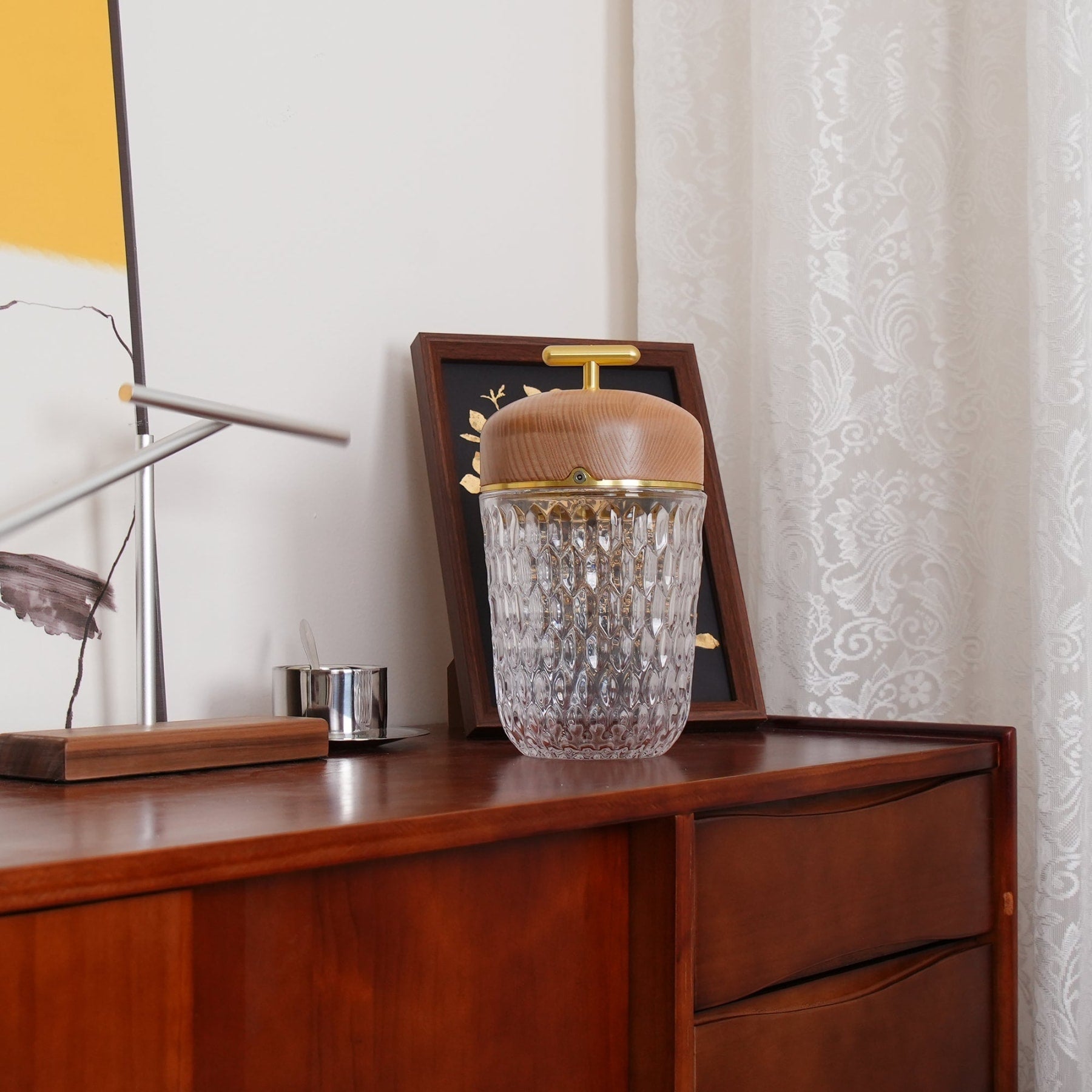 Modern Glass Table Lamp With USB Plug-In Convenience — Halden Lighting