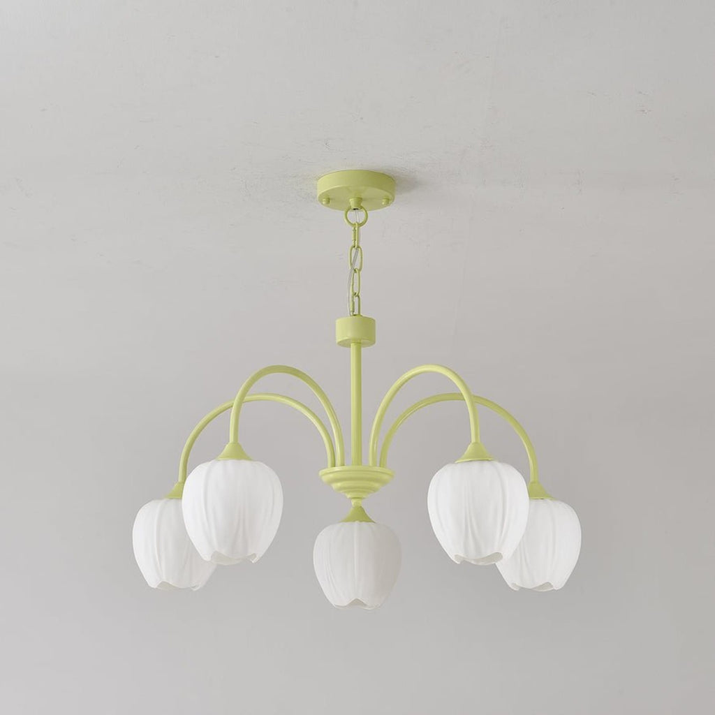 Retro Metal And Glass Chandelier With Included Bulbs For Living Room — Halden Lighting