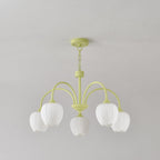 Retro Metal And Glass Chandelier With Included Bulbs For Living Room — Halden Lighting