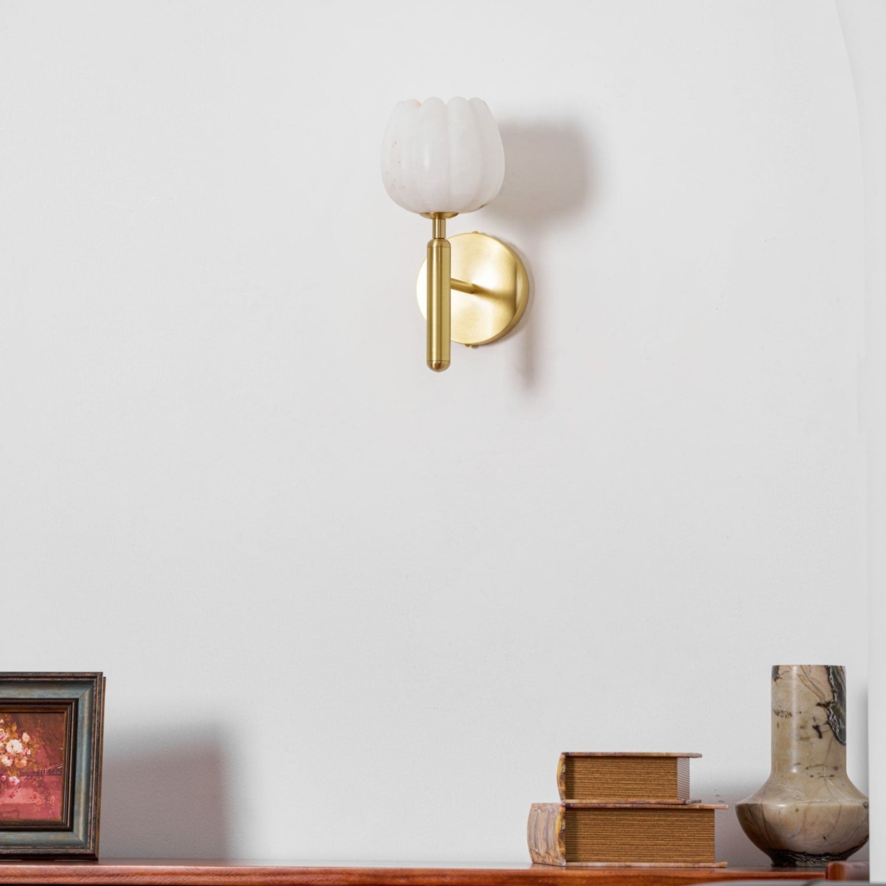 Modern Metal Wall Light With Integrated LED for Living Room — Halden Lighting