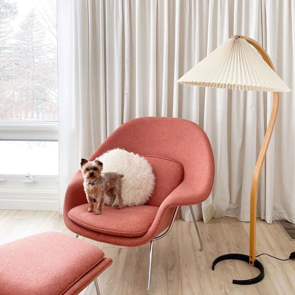 Scandinavian Wood Floor Lamp With Warm LED Glow for Living Room — Halden Lighting