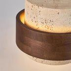 Modern Travertine And Wood Pendant Light For Dining Room — Halden Lighting