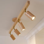 Modern Linear Walnut Wood Ceiling Light for Living Room — Halden Lighting