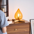 Modern Bamboo and Wood Table Lamp With Warm LED Glow — Halden Lighting
