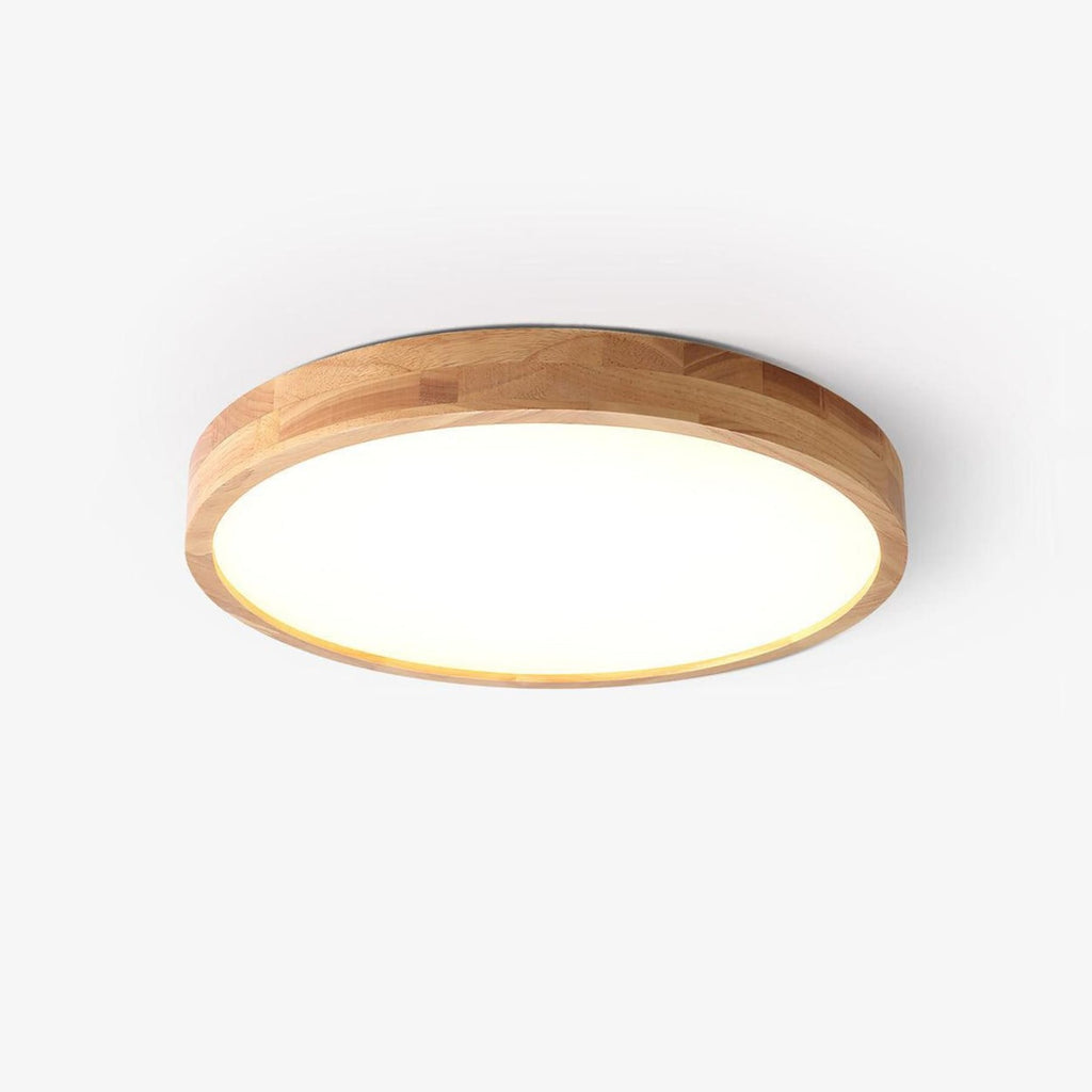 Scandinavian Wood Flush Mount Ceiling Light With Slim Profile — Halden Lighting