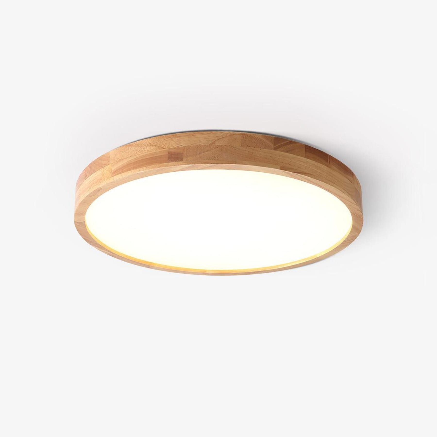 Scandinavian Wood Flush Mount Ceiling Light With Slim Profile — Halden Lighting