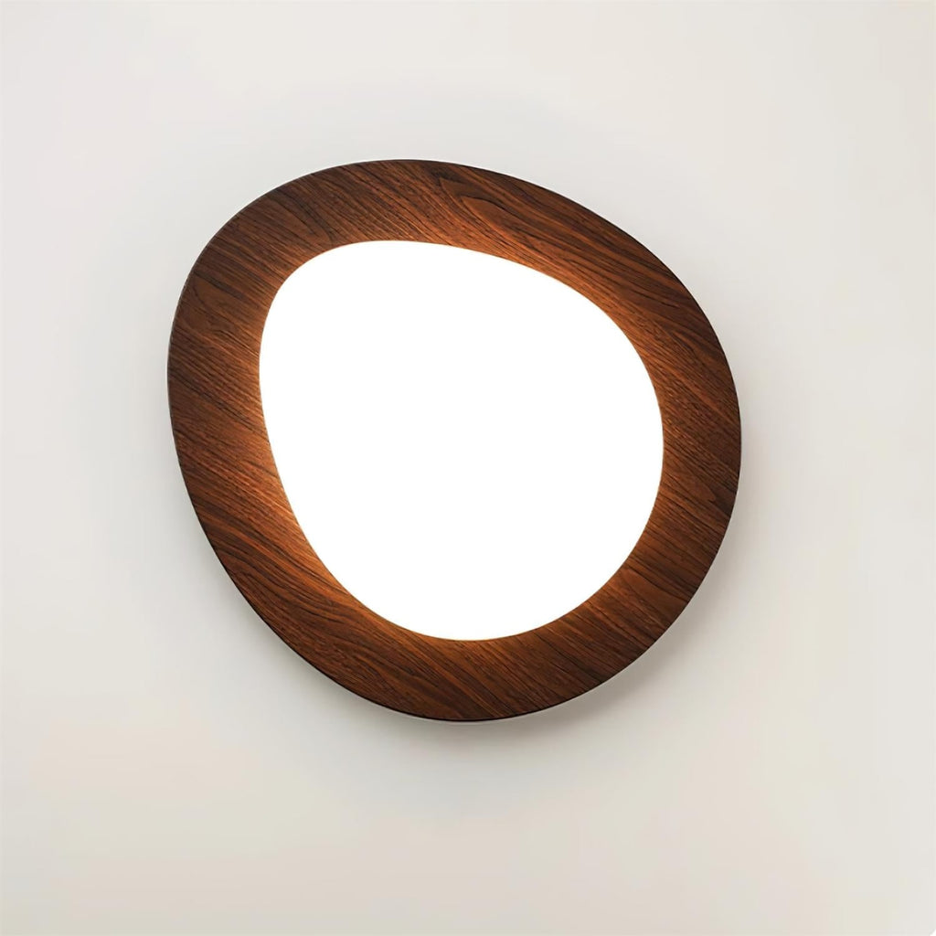 Scandinavian Wood Flush Mount Ceiling Light for Living Room — Halden Lighting