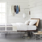 Retro Silk and Walnut Wall Light With Warm LED Glow — Halden Lighting