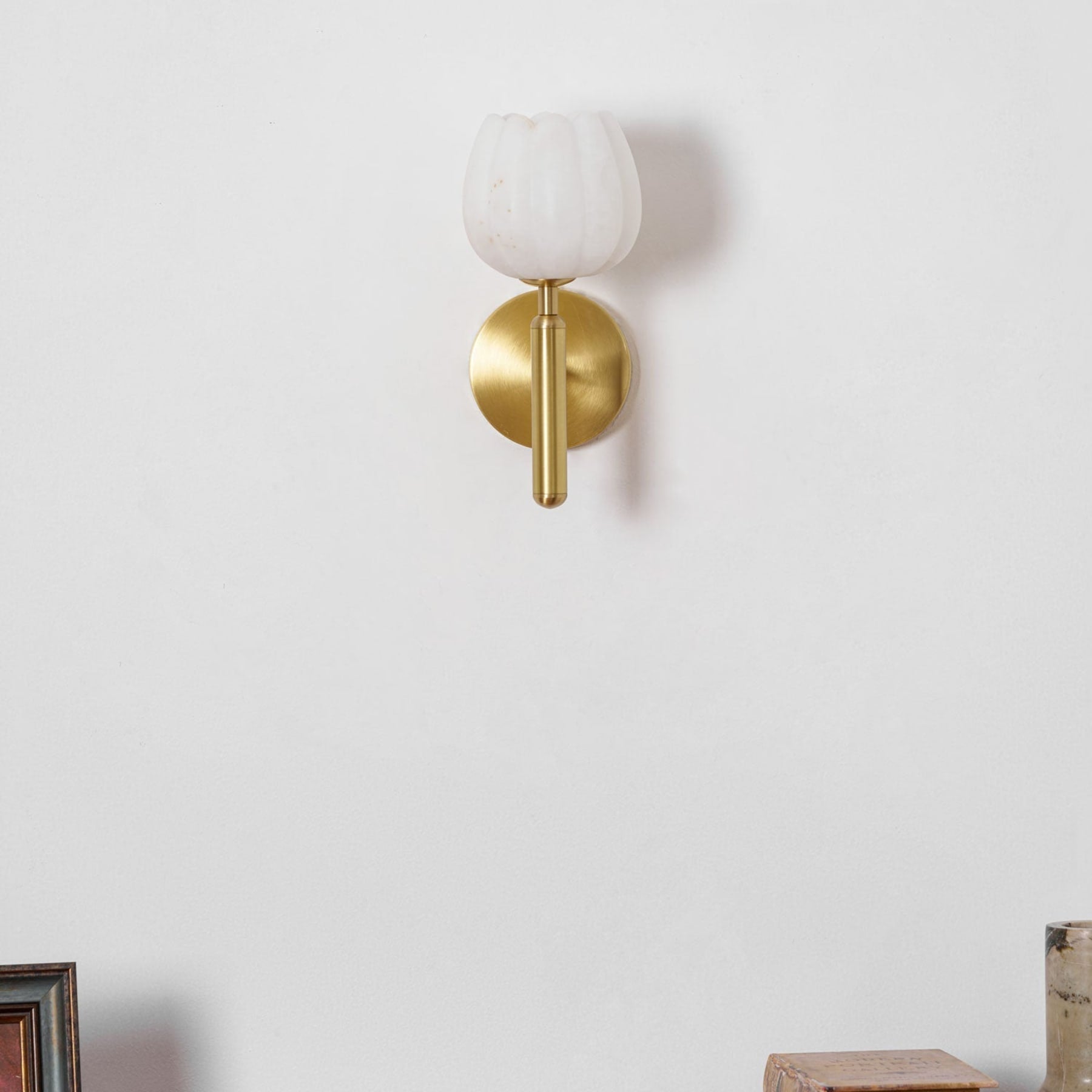 Modern Metal Wall Light With Integrated LED for Living Room — Halden Lighting