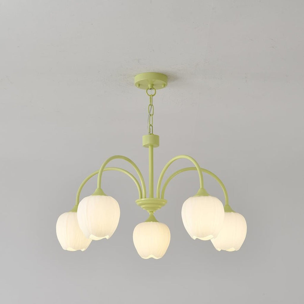 Retro Metal And Glass Chandelier With Included Bulbs For Living Room — Halden Lighting