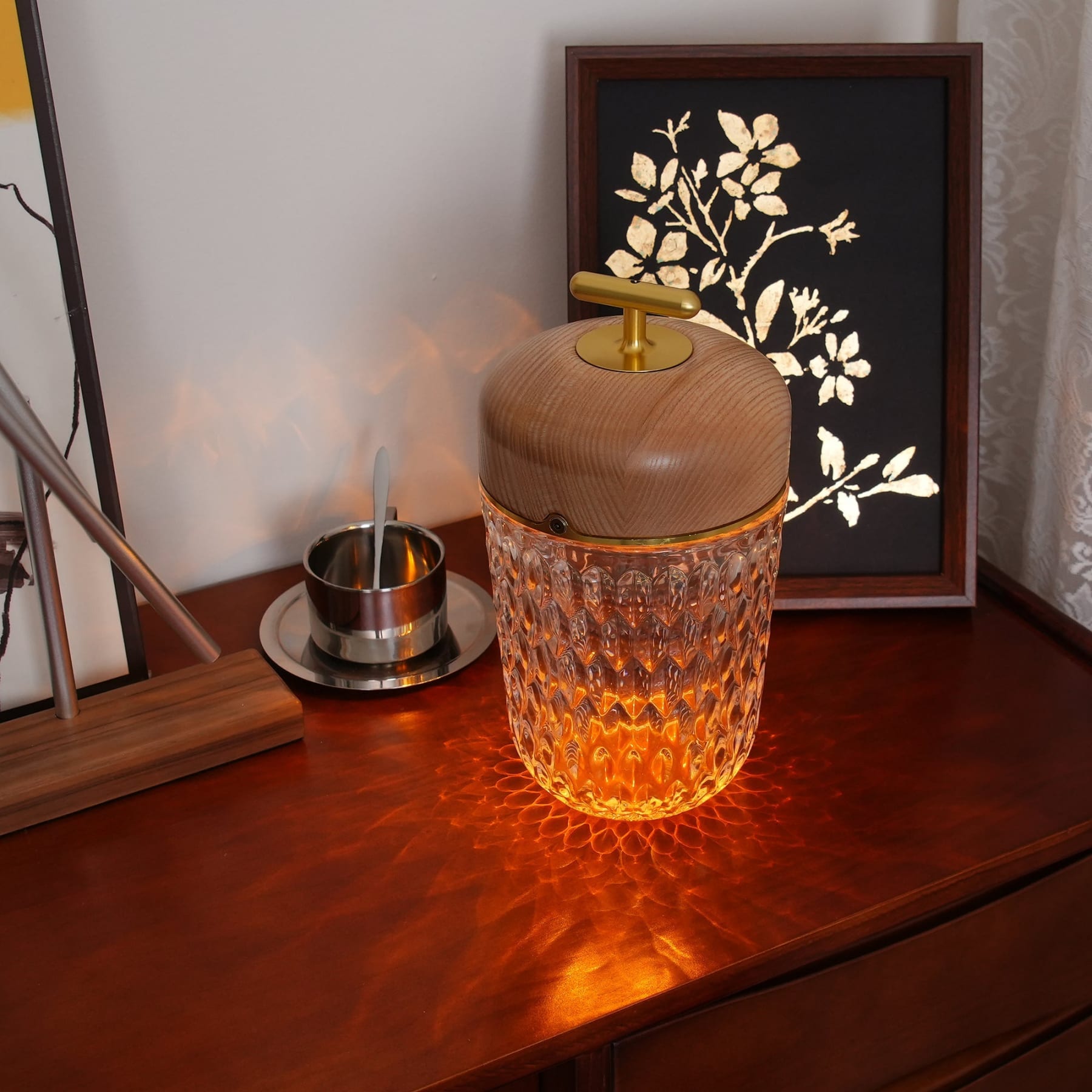 Modern Glass Table Lamp With USB Plug-In Convenience — Halden Lighting
