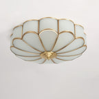 Traditional Brass Flush Mount Ceiling Light With Cool Daylight Glow — Halden Lighting