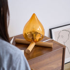 Modern Bamboo and Wood Table Lamp With Warm LED Glow — Halden Lighting