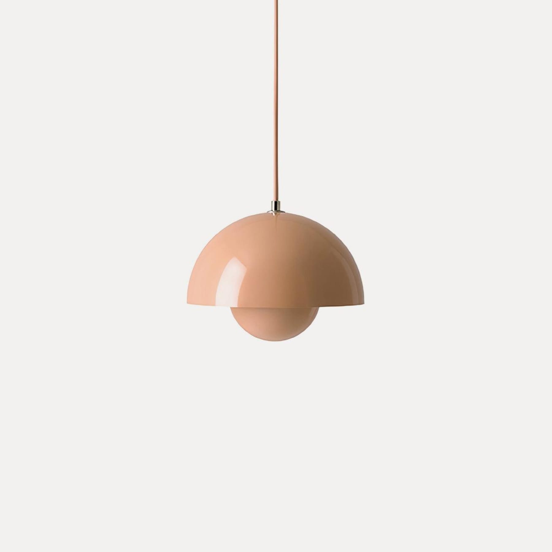 Modern Metal Dome Pendant Light With Integrated LED for Kitchen and Dining in Orange — Halden Lighting
