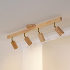 Modern Linear Walnut Wood Ceiling Light for Living Room — Halden Lighting