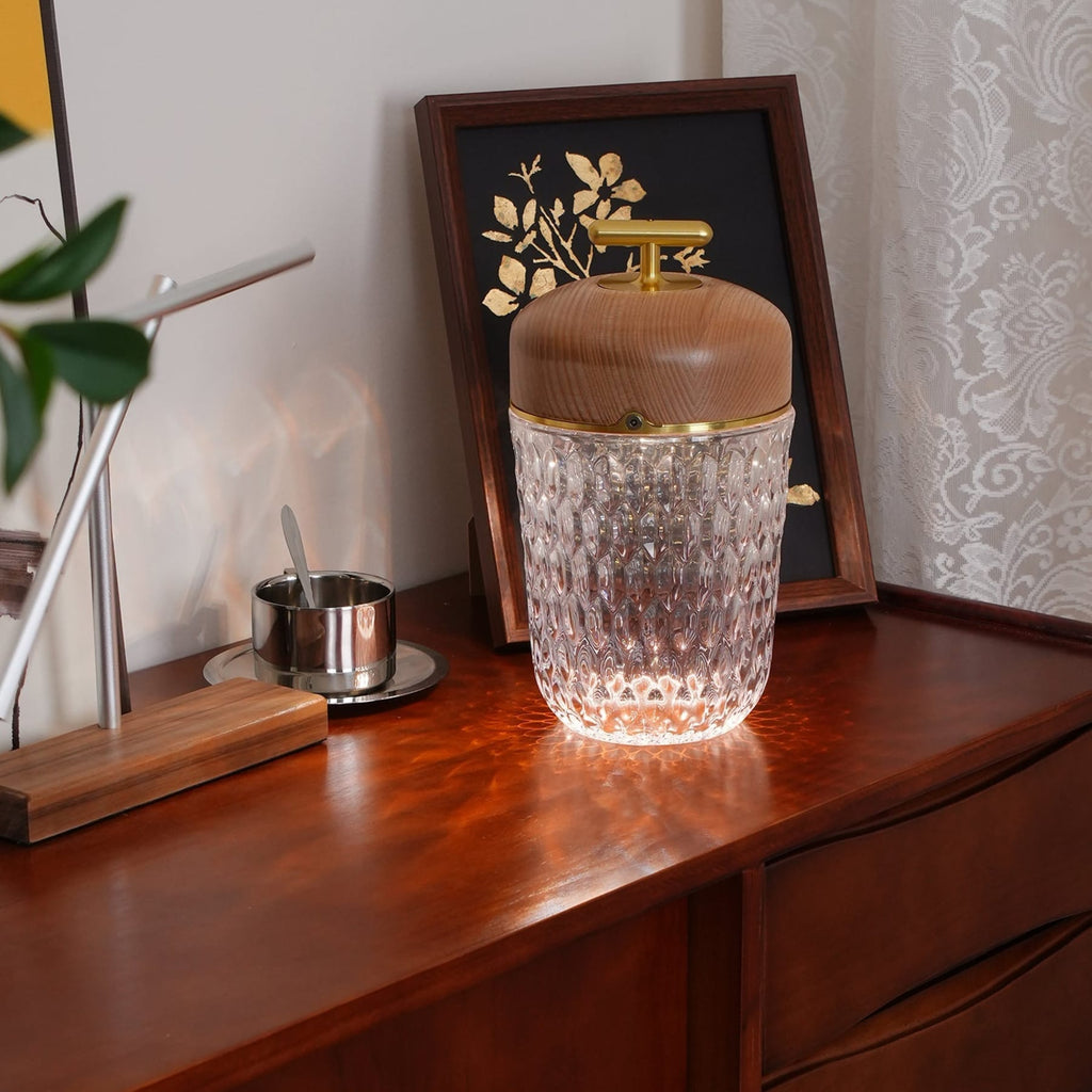 Modern Glass Table Lamp With USB Plug-In Convenience — Halden Lighting