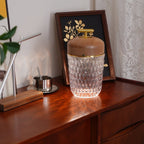 Modern Glass Table Lamp With USB Plug-In Convenience — Halden Lighting