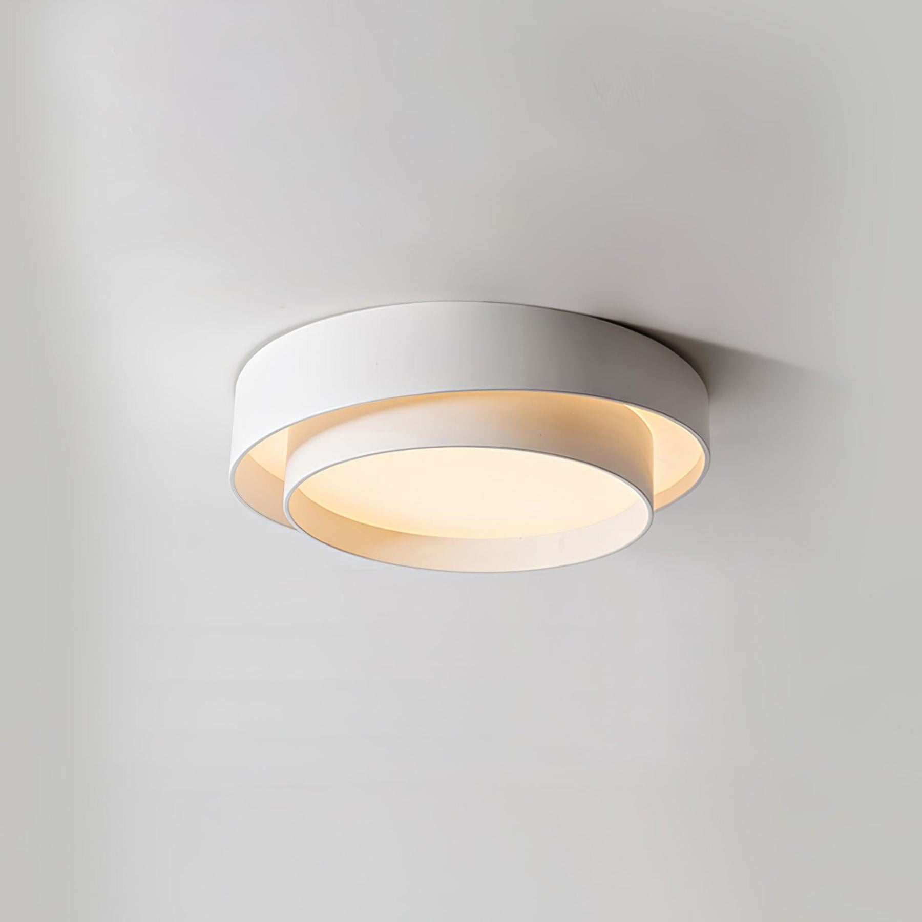 Modern Metal Flush Mount Ceiling Light With Cool Daylight Glow in White — Halden Lighting