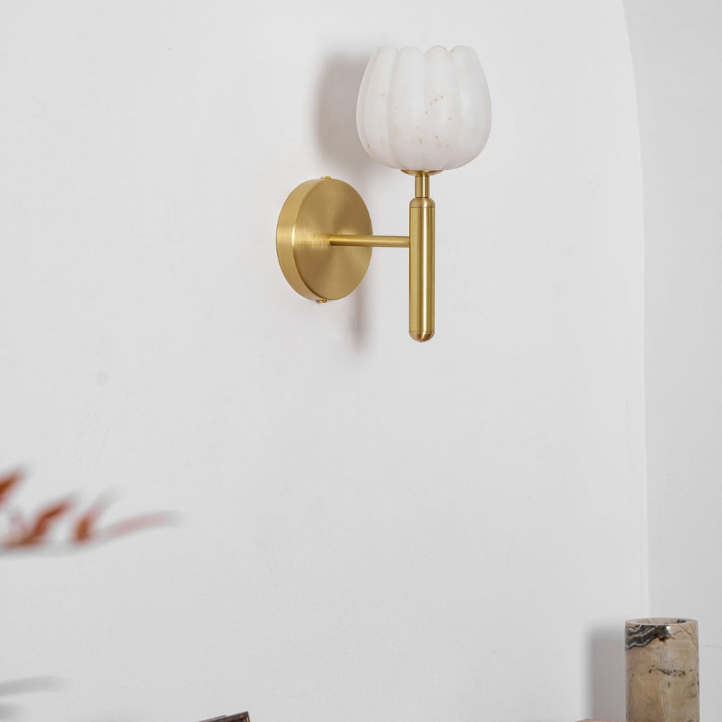 Modern Metal Wall Light With Integrated LED for Living Room — Halden Lighting