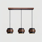 Modern Travertine And Wood Pendant Light For Dining Room — Halden Lighting