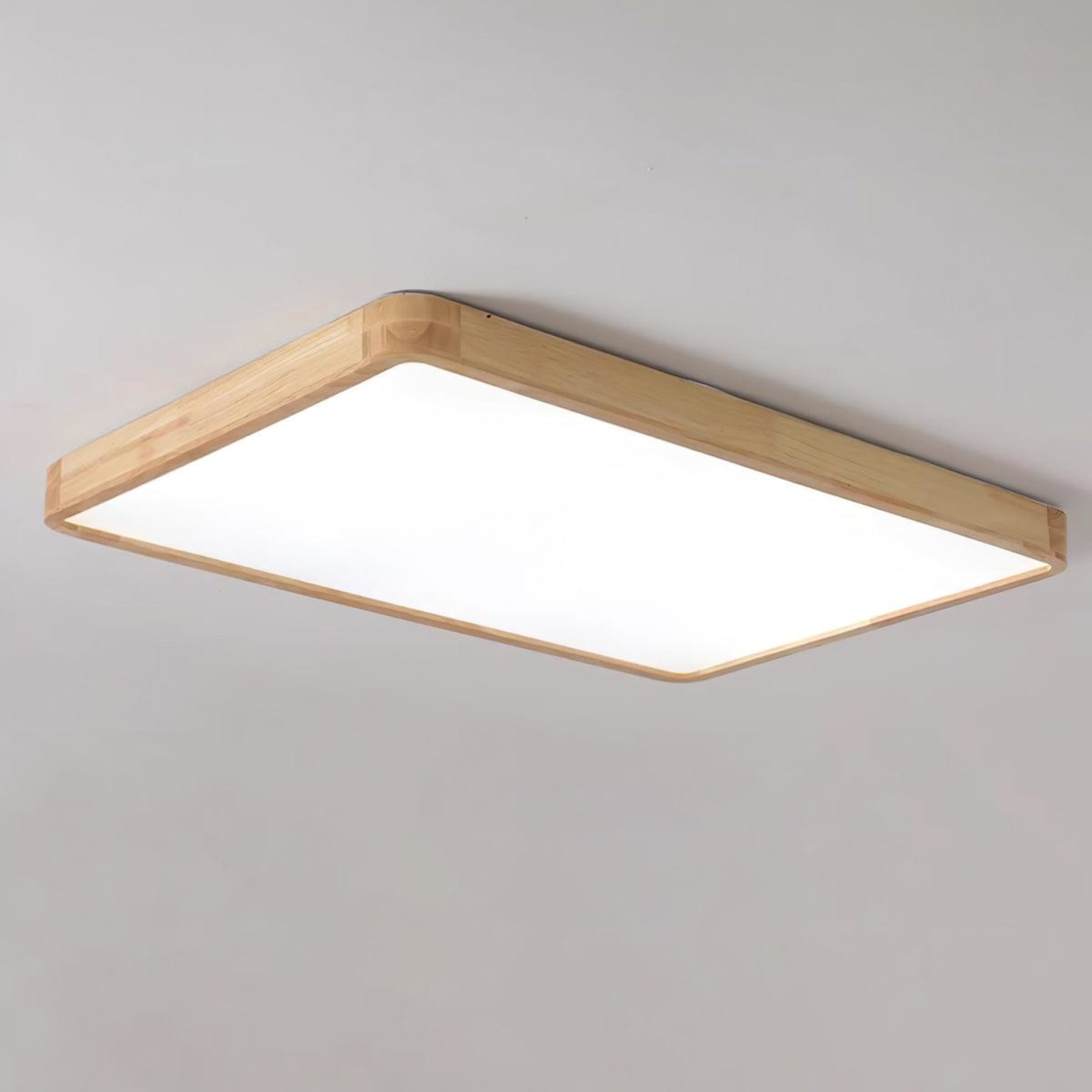 Scandinavian Wood Flush Mount Ceiling Light With Slim Profile — Halden Lighting