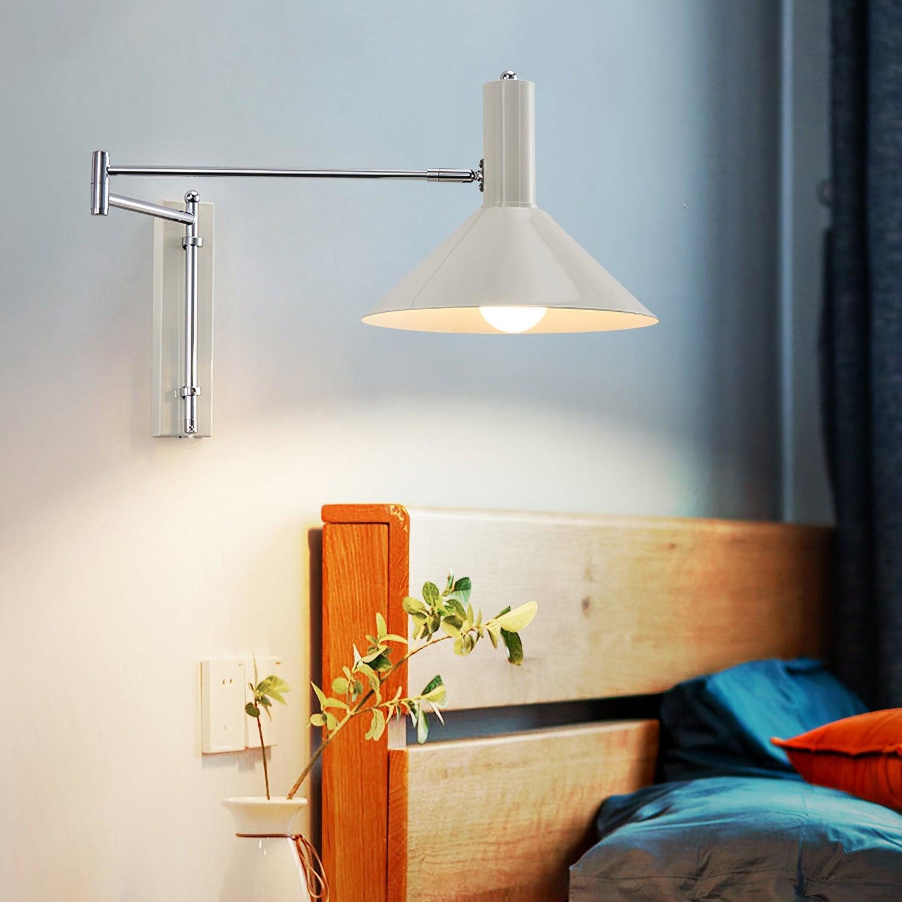 Retro Metal Wall Light With Tri-Colour LED Glow — Halden Lighting