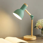 Modern Wood Table Lamp With Tri-Colour Dimmable Light for Home Office in Mint Green — Halden Lighting