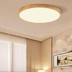 Scandinavian Wood Flush Mount Ceiling Light With Integrated LED — Halden Lighting