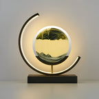 Modern Metal Table Lamp With Tri-Colour LED Glow in Black — Halden Lighting