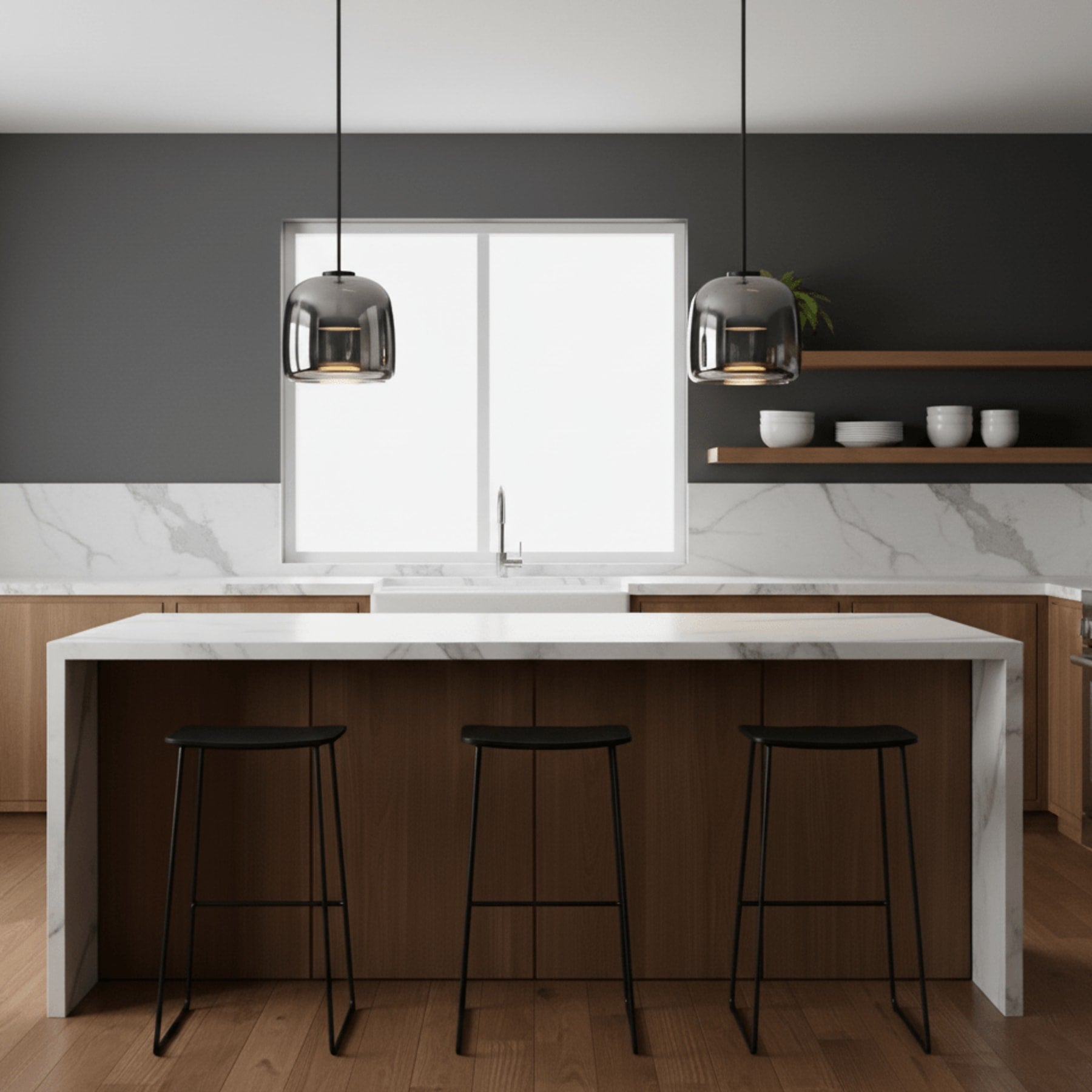 Modern Glass Pendant Light With USB Rechargeable Battery — Halden Lighting